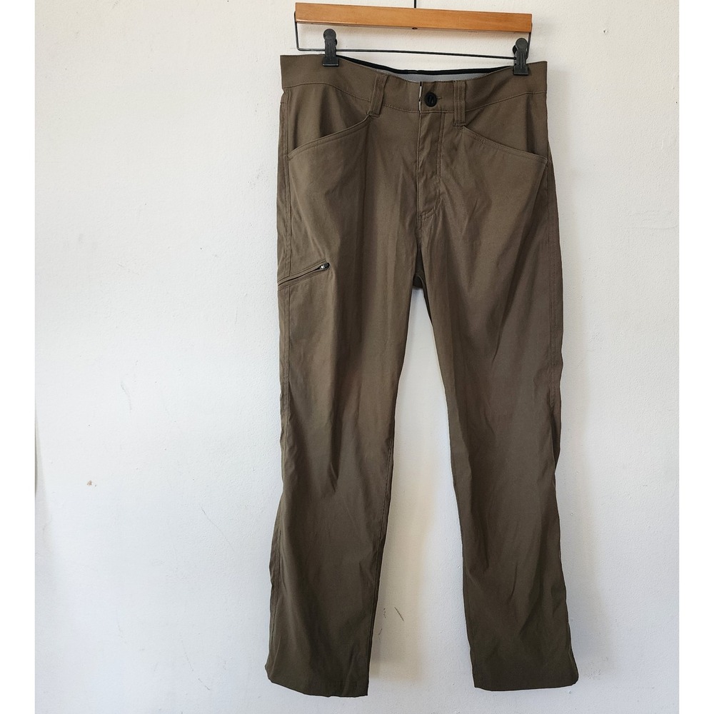 Orvis Mens Green Nylon Pants 32 x 30" Zipper Pockets